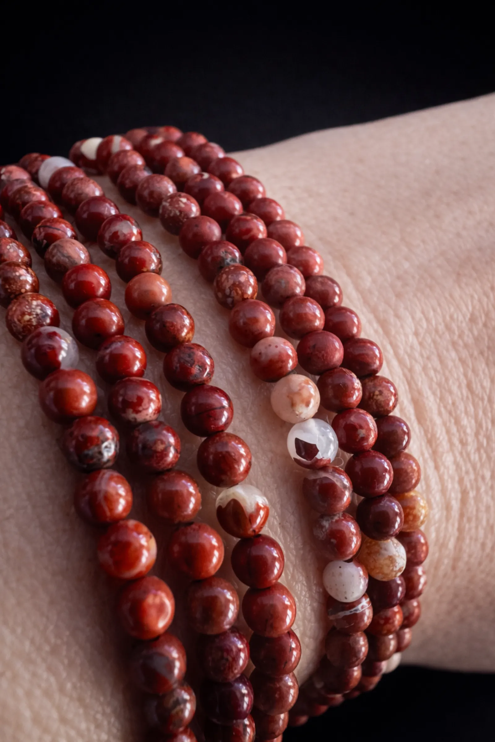 Root Flame – Brecciated Jasper Beaded Necklace Bracelet - Image 5