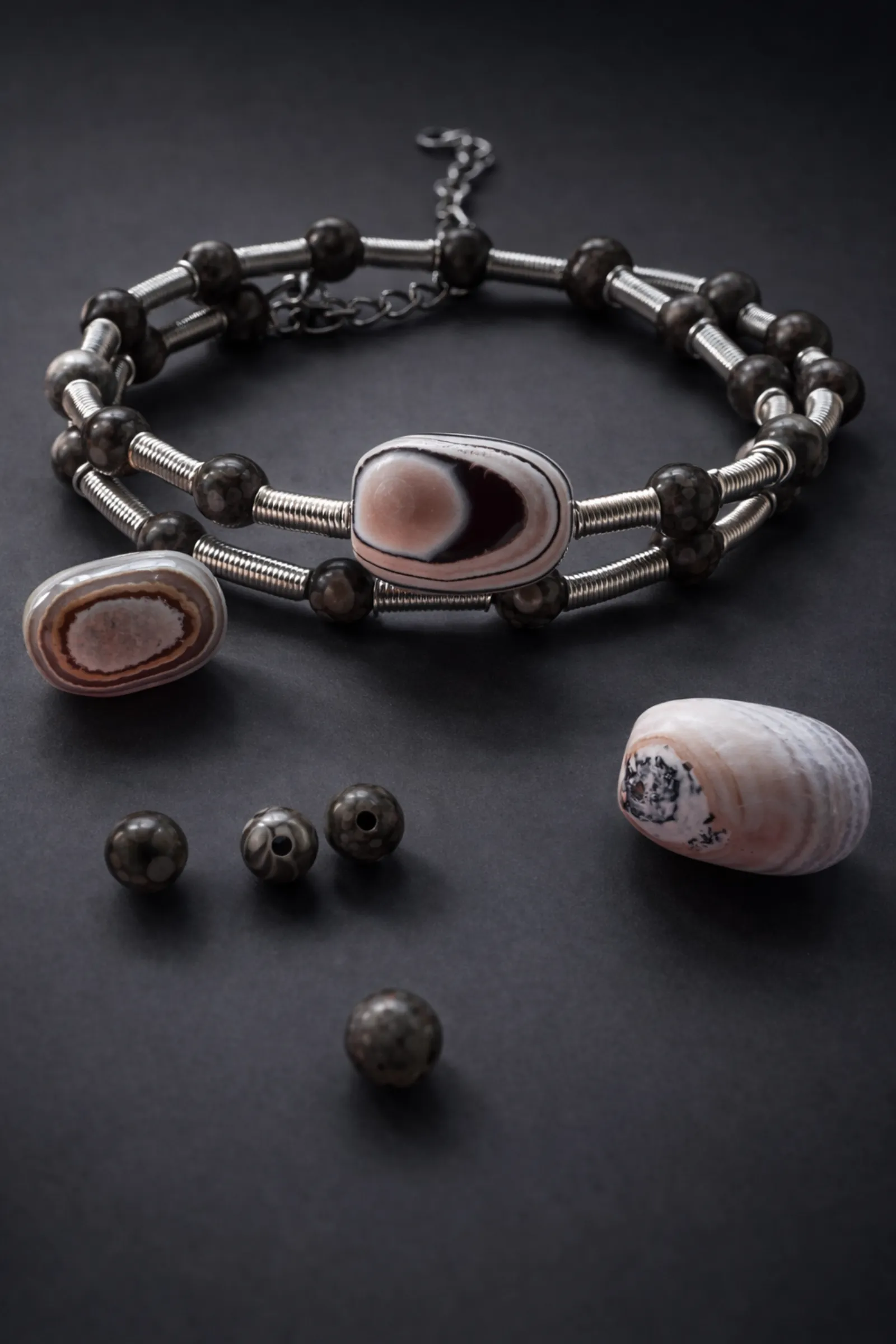 Earth Layers Wrap Bracelet – Agate & Maifanite