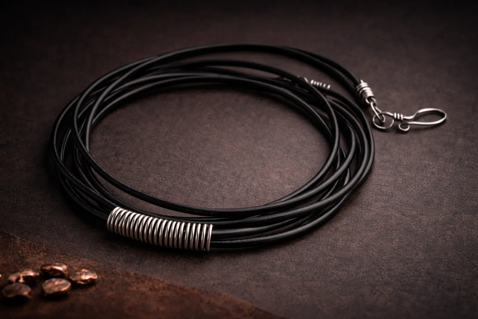 Midnight Coil Leather Wrap Bracelet - Image 4
