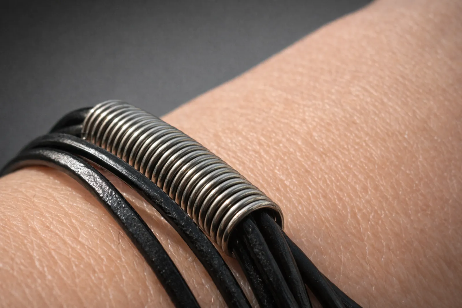 Midnight Coil Leather Wrap Bracelet - Image 5