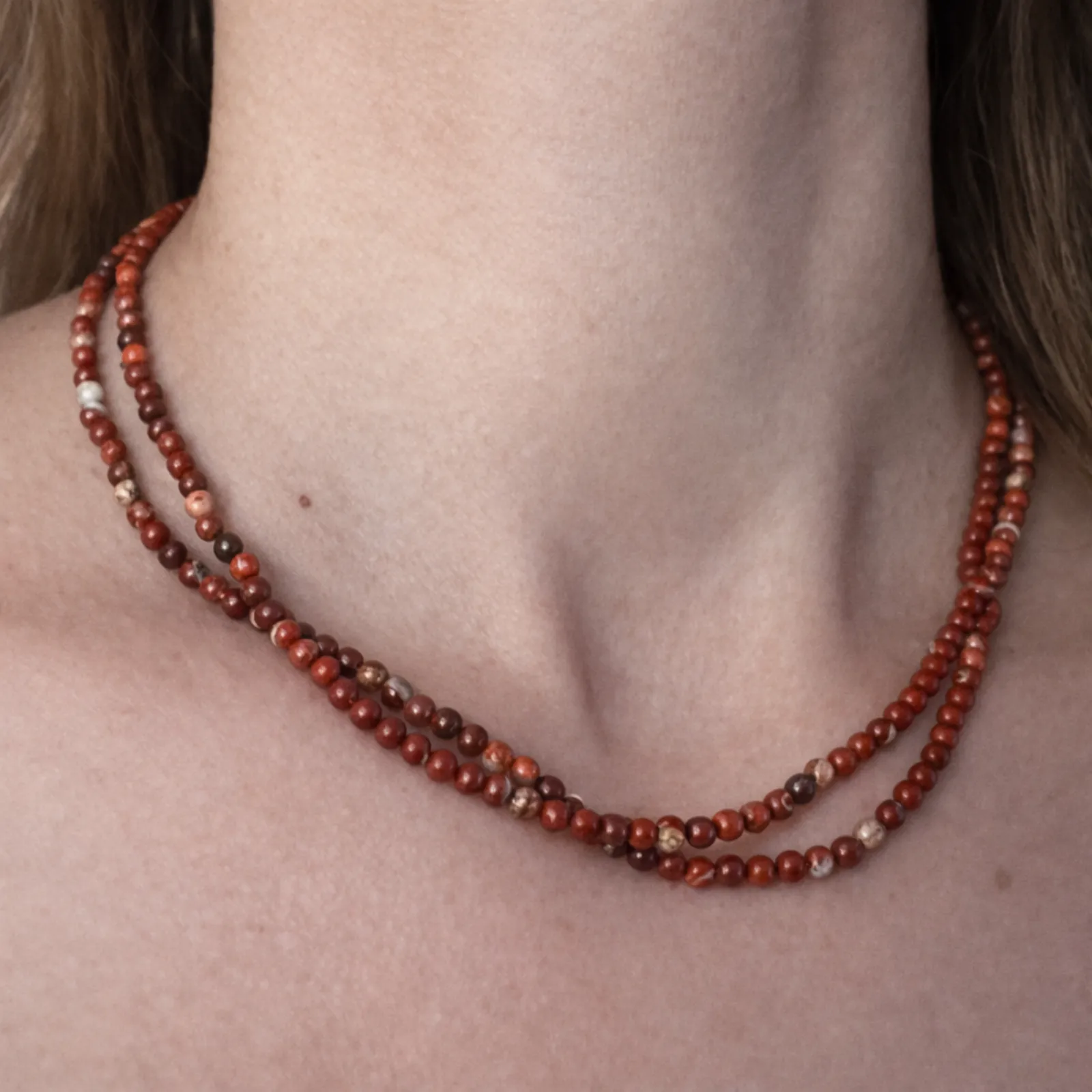 Root Flame – Brecciated Jasper Beaded Necklace Bracelet
