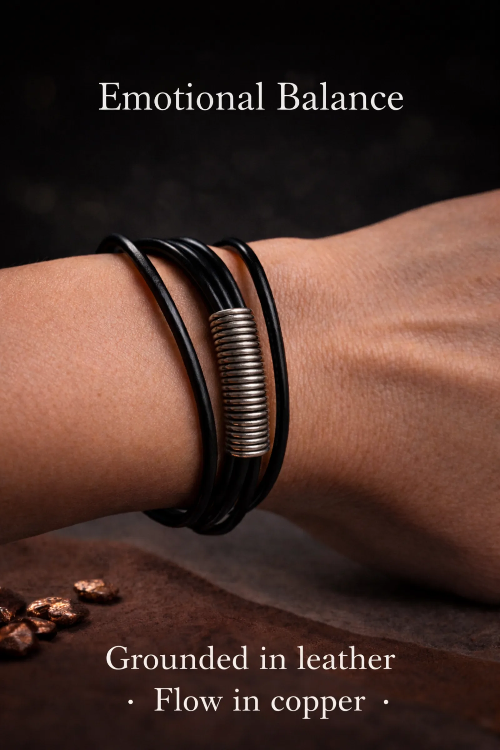 Midnight Coil Leather Wrap Bracelet - Image 3